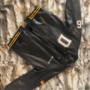 Authentic Mens De Lanty German varsity leather jacket sz xxl